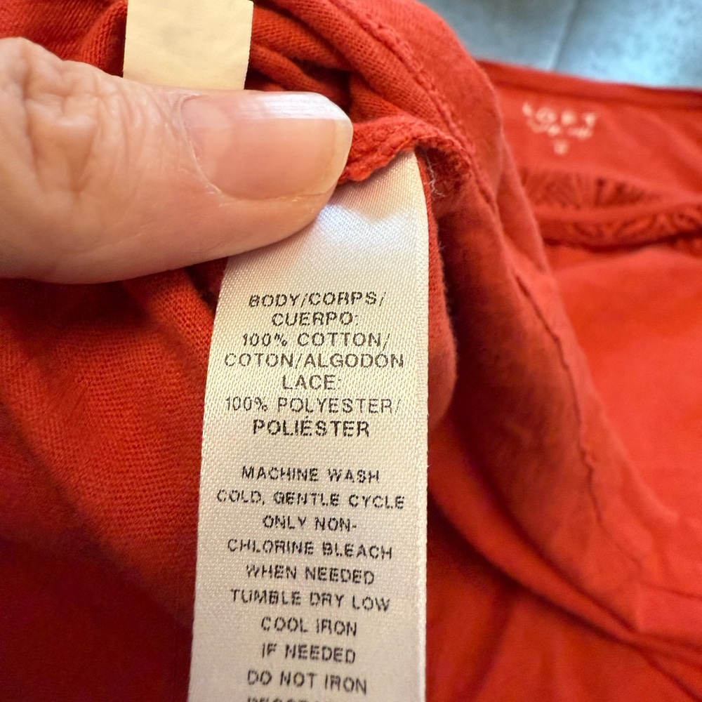 LOFT so soft Orange Red Embellished Blouse - Picture 4 of 5